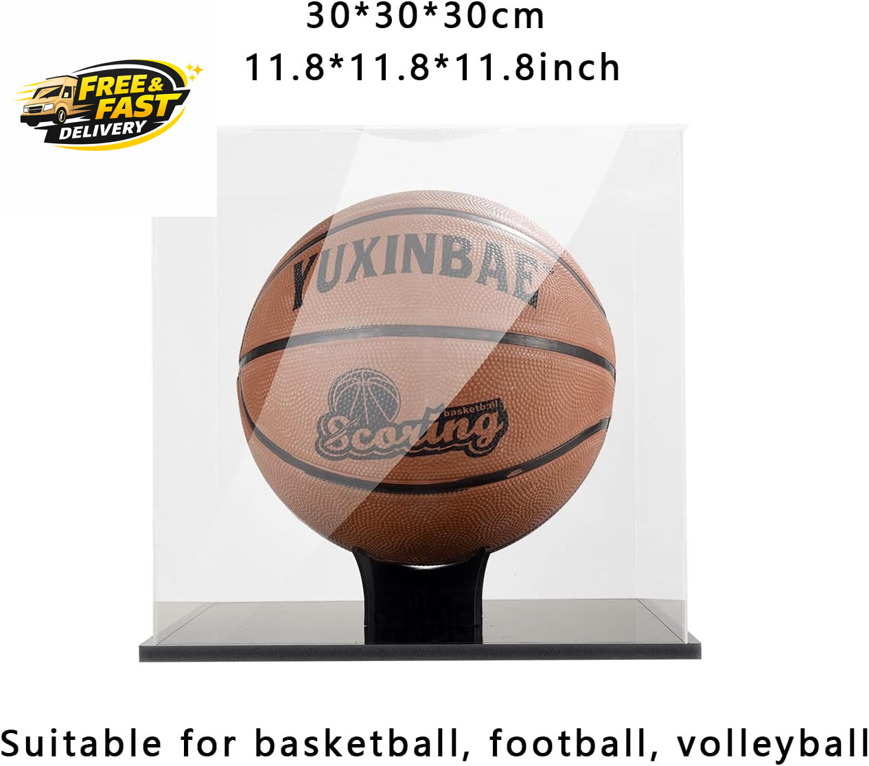 Clear Acrylic Display Case UV Protected Acrylic Basketball Holder, Display Case