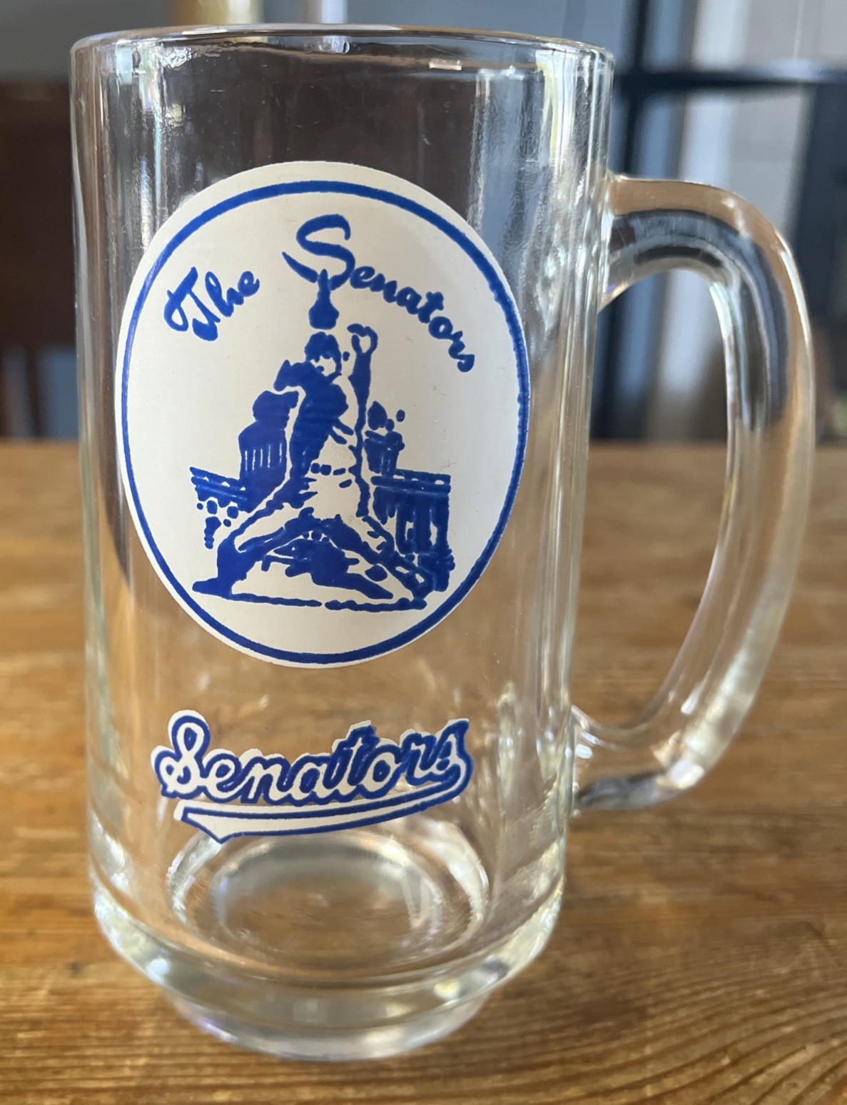 Washington Senators Beer Glass Vintage 13oz Handled Mug 1960s MLB Baseball