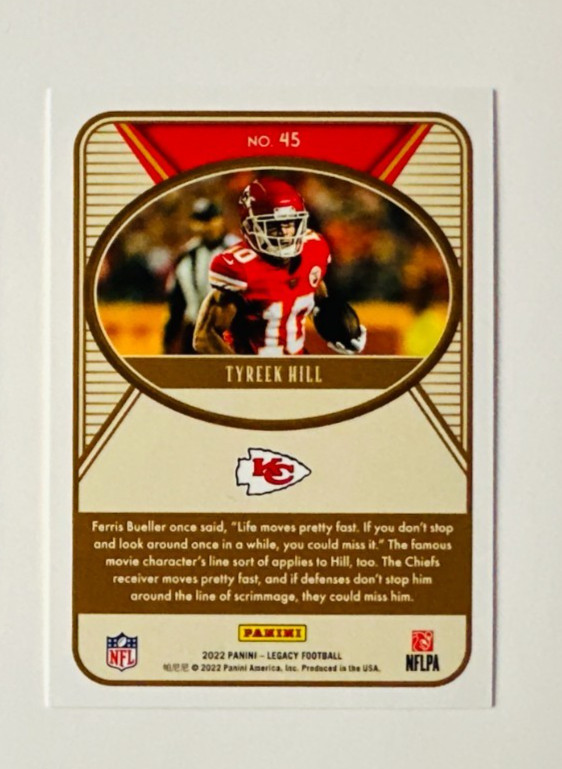 2022 Panini Legacy Tyreek Hill YELLOW Parallel Card SP #/150 Chiefs Star!