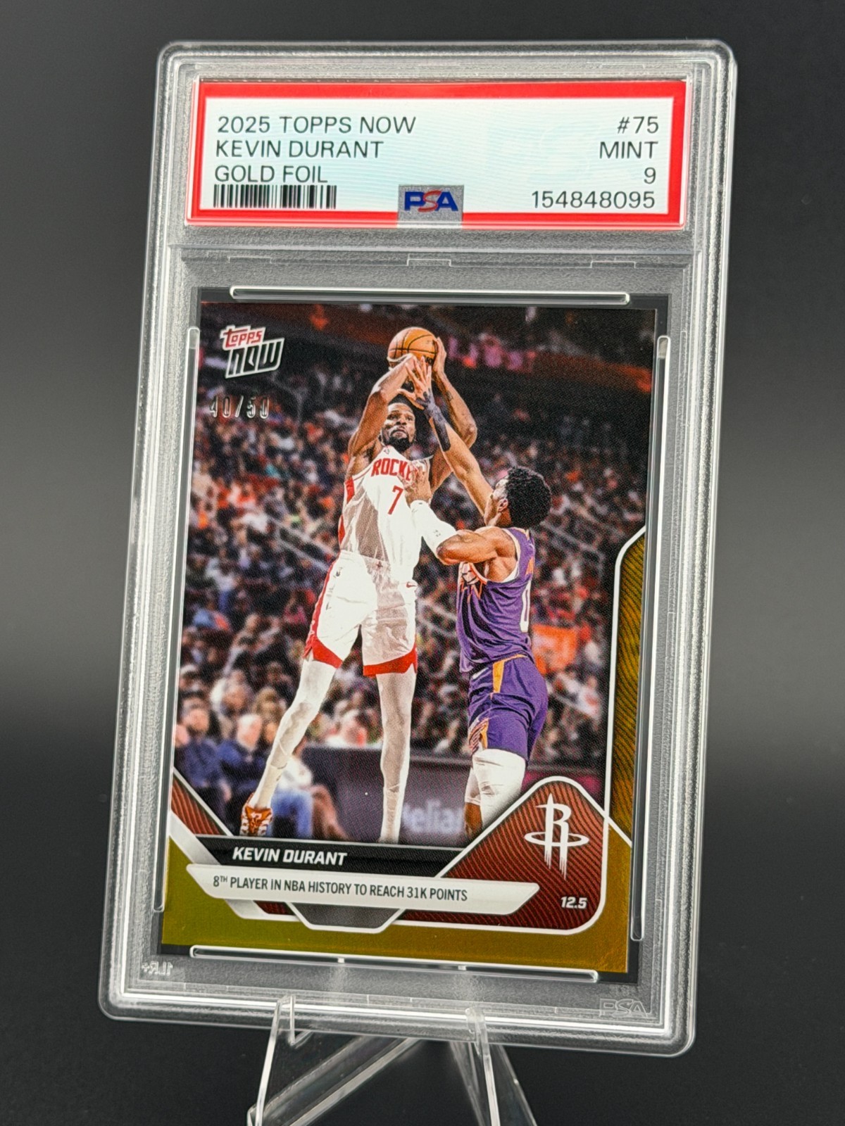 2025 Topps Now – Kevin Durant [Gold Foil] #75 40/50 – PSA 9 MINT