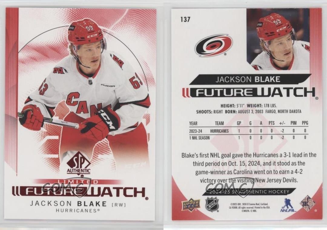 2024-25 SP Authentic Future Watch Limited Red Jackson Blake #137 14sr