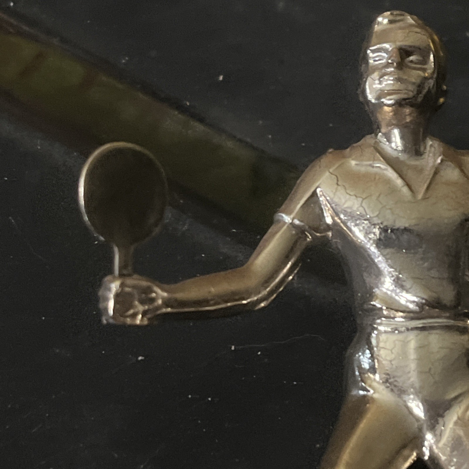 Vintage Racquetball Tennis Metal Trophy Topper Man Gold Or SilverTone 5 Inches