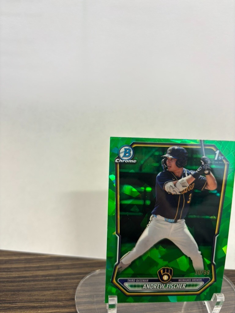 2026 Bowman Sapphire Andrew Fischer Green 30/99 Brewers