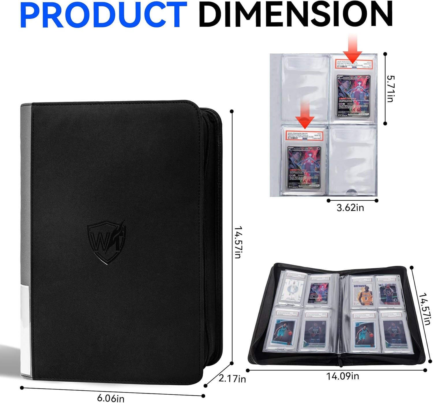 Graded Card Binder, Holds 40 PSA Slabs, 4 Pocket Slab Binder for PSA CGC CSG Sla