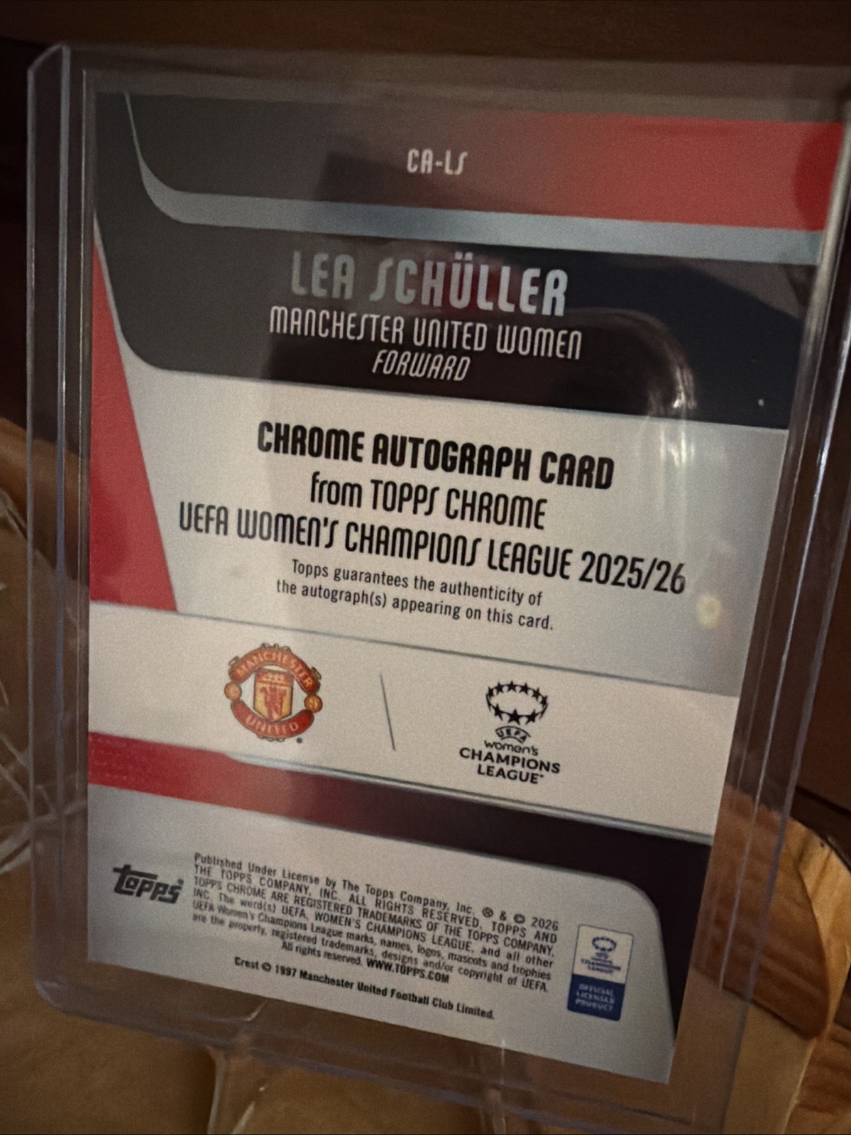 2025-26 Topps Chrome Women’s Lea Schuller Green Auto /99 First On Print