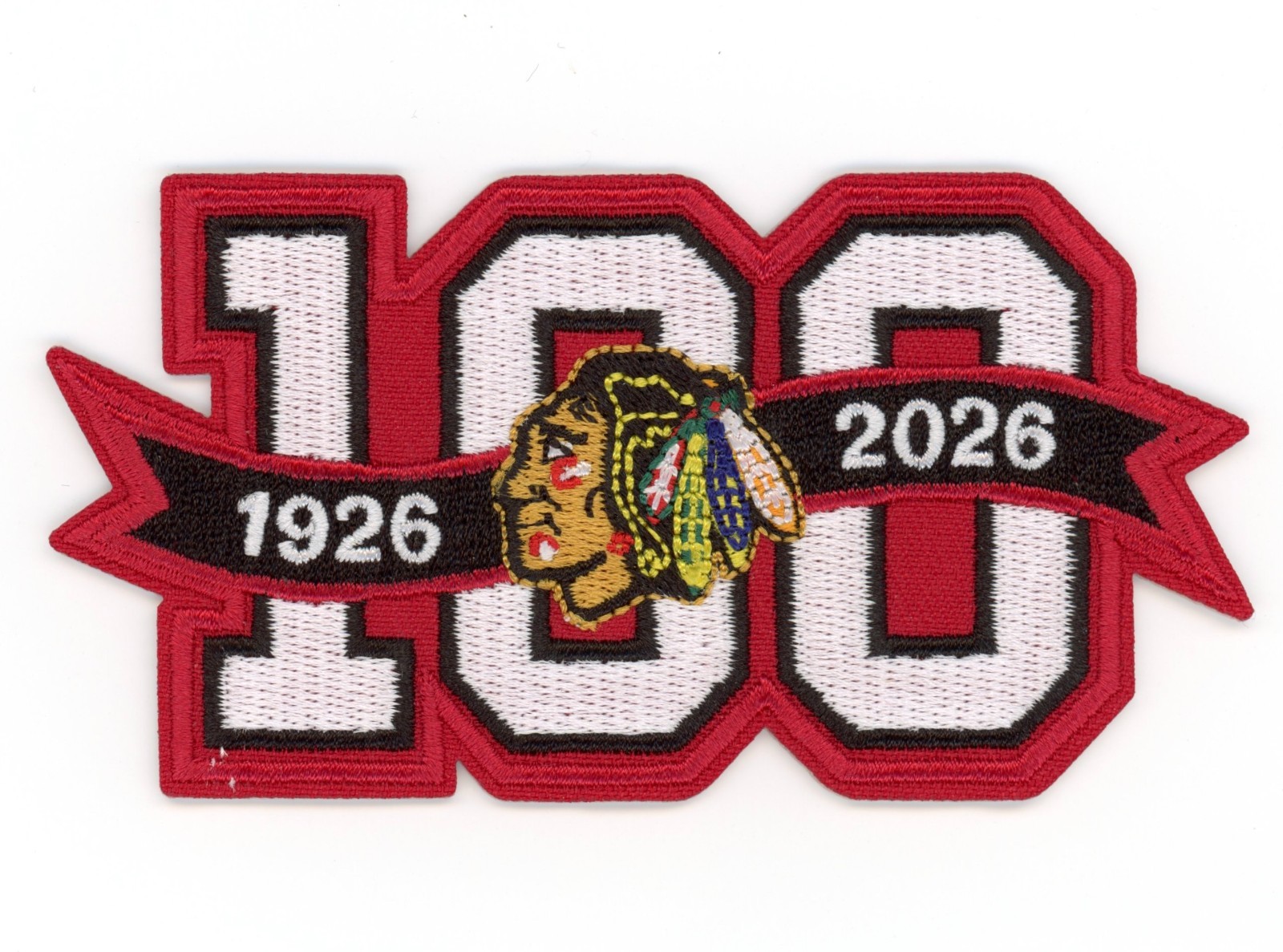 Chicago Blackhawks 100 Seasons Patch – Centennial Heritage – Iron-On Badge