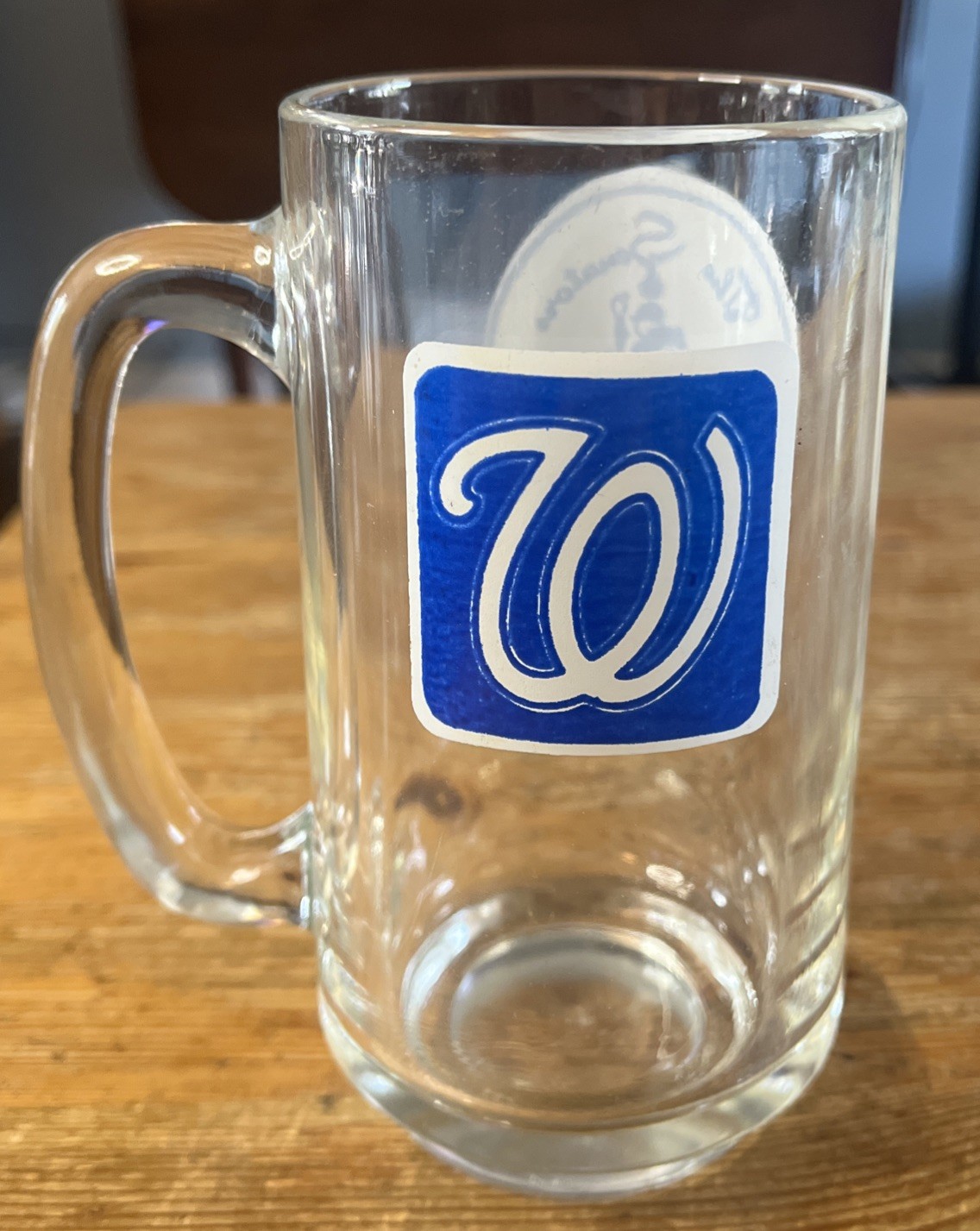Washington Senators Beer Glass Vintage 13oz Handled Mug 1960s MLB Baseball