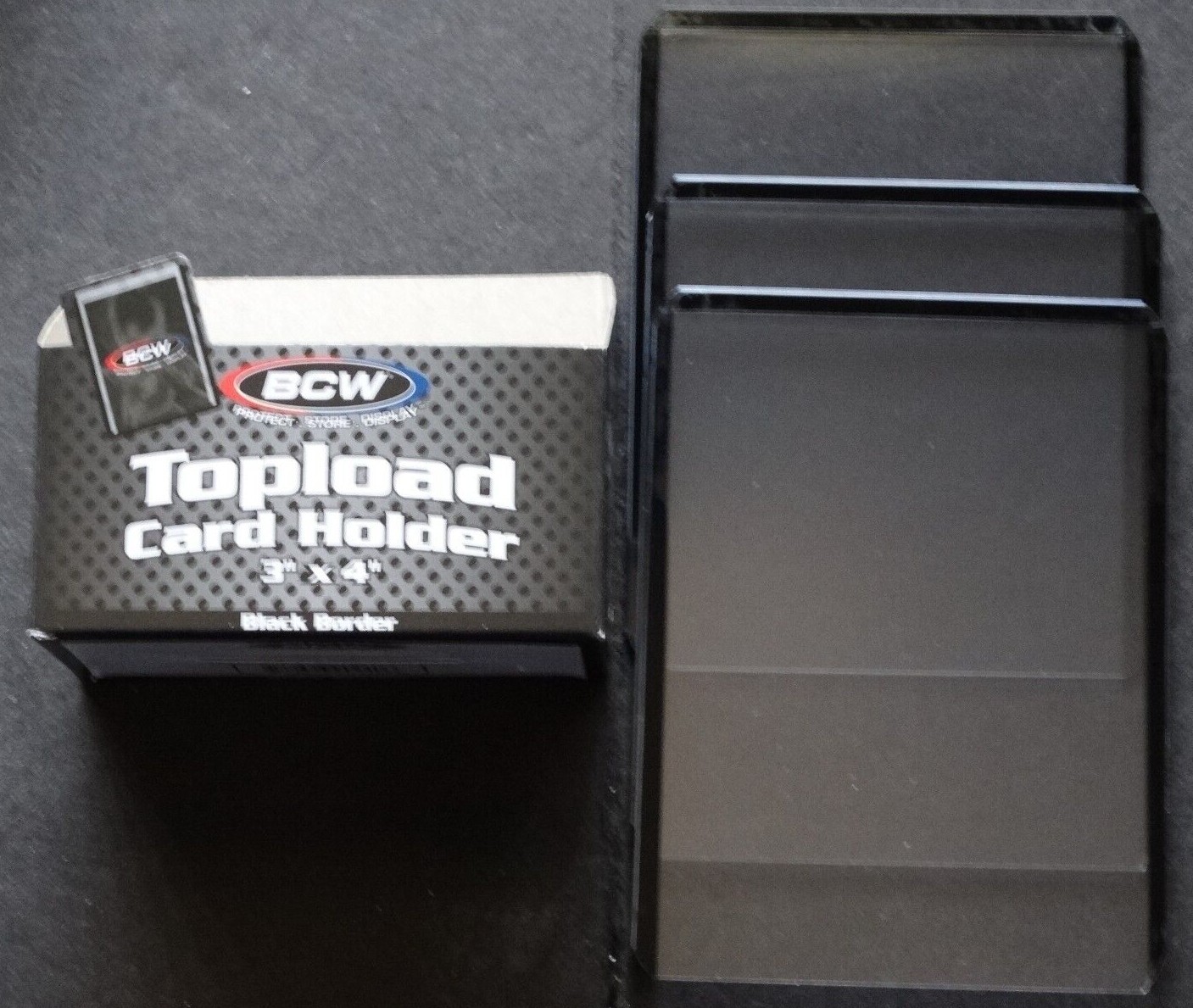 (3 Loose Holders) BCW Black Border Regular 20pt Card Top Loader Card Holder