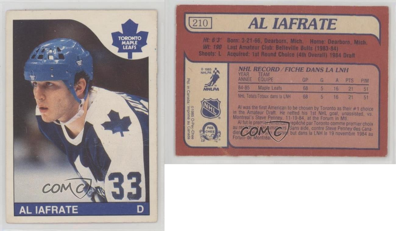 1985-86 O-Pee-Chee Al Iafrate #210 Rookie RC 1ct0
