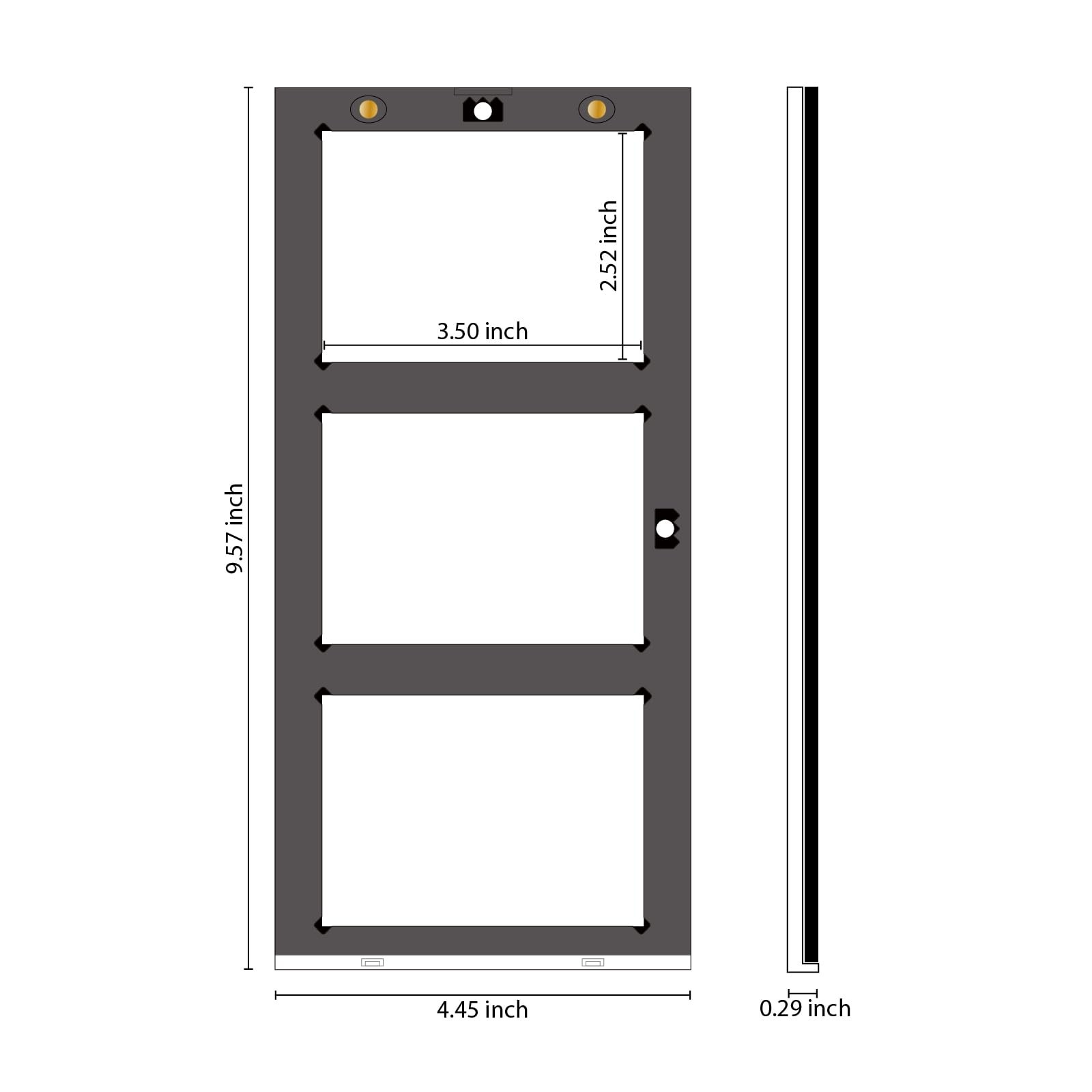 3-Card Black Border Magnetic Card-Holder – 5-Pack 35pt One Touch Card Cases w…