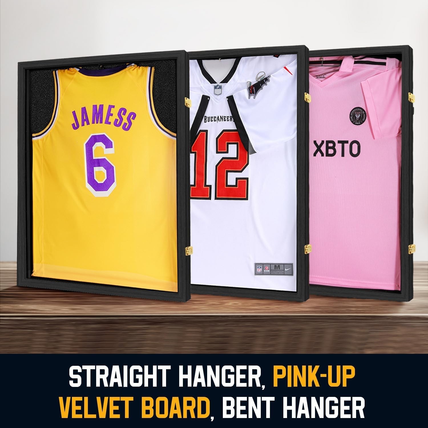 Display Case Jersey Shadow Box with 98% UV Protective Acrylic Door for Sports
