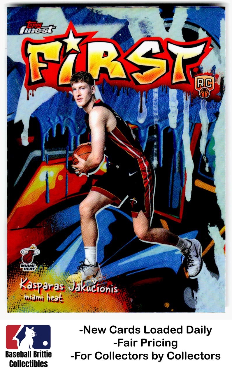 2025-26 Topps Finest Kasparas Jakucionis First Refractor RC Rookie Miami Heat