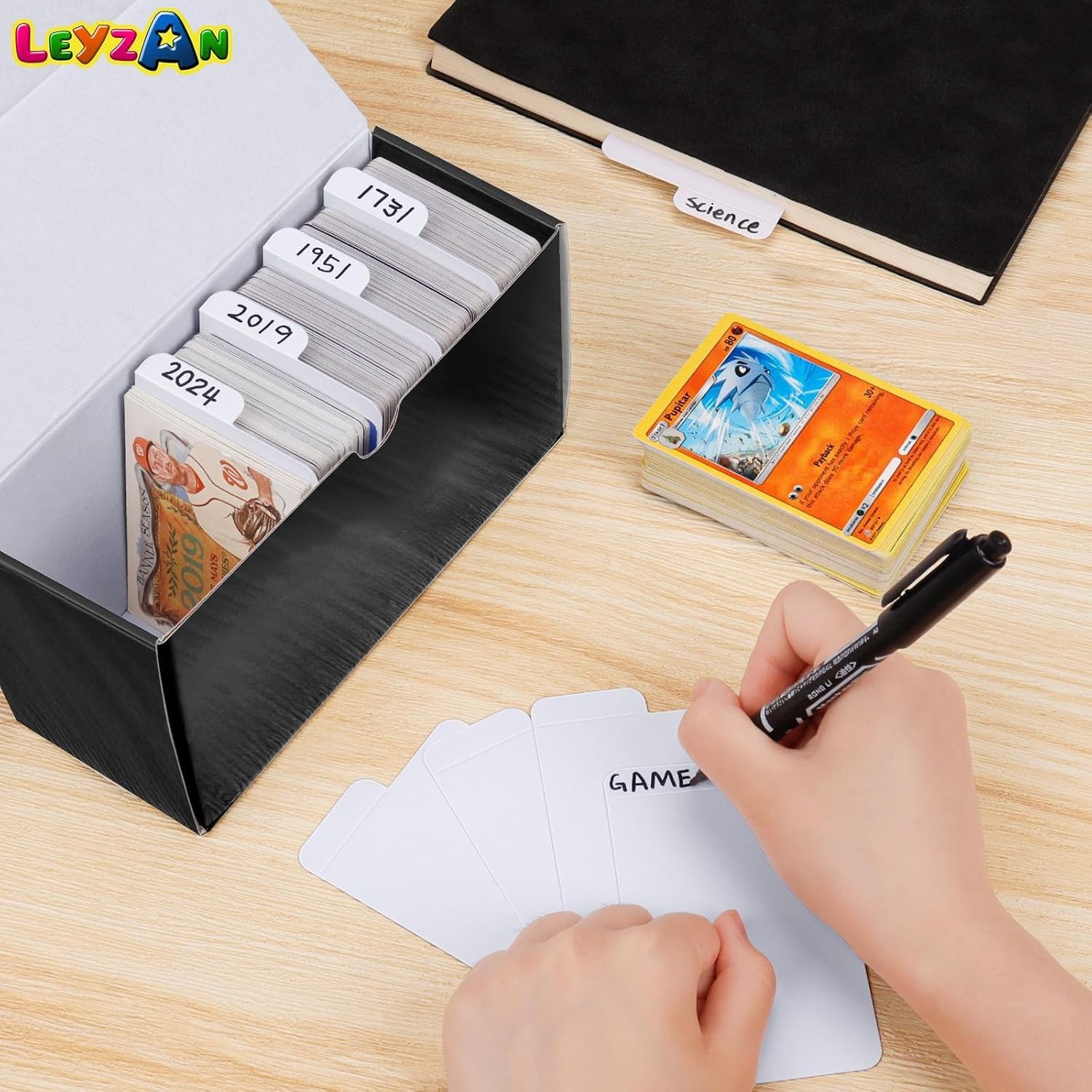 150PCS Trading Card Dividers for MTG/TCG/Sports Cards Vertical Storage Box