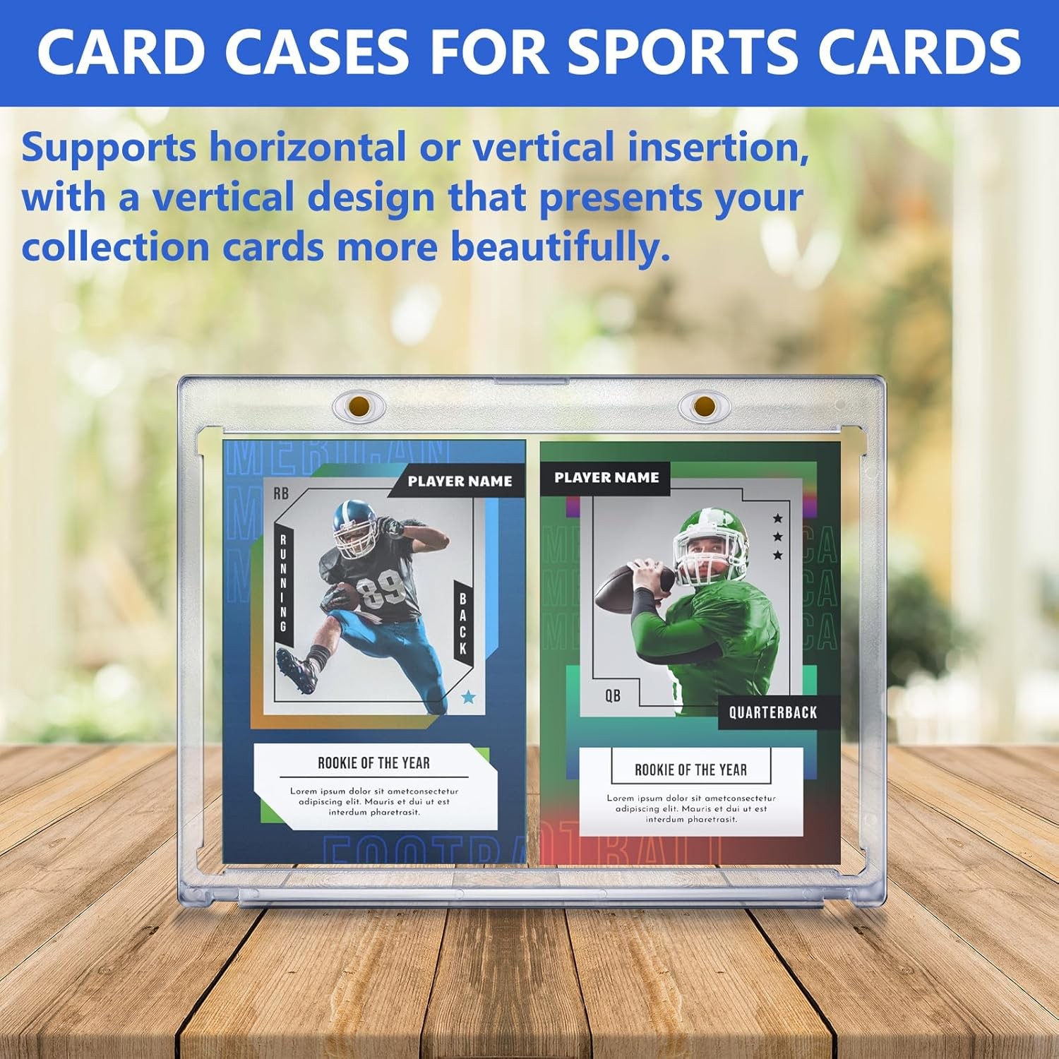5 Pack 175pt Vertical Booklet Magnetic Card Holder, Acrylic One Touch Card Case