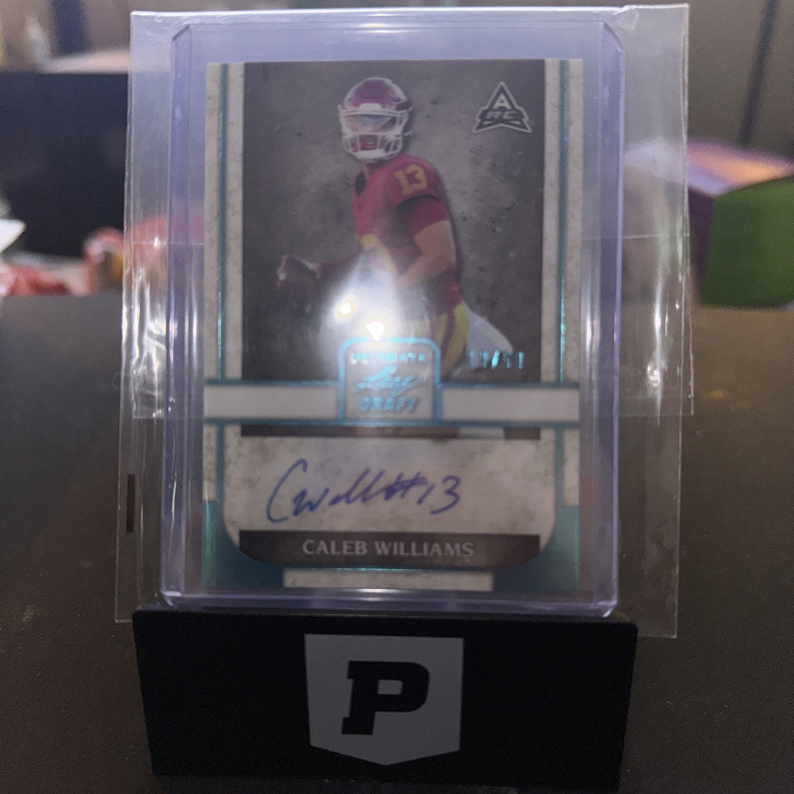 Leaf 2022 Ultimate Draft Blue Metal Caleb Williams BA-CW2 Autograph 19/50!🏈🏈
