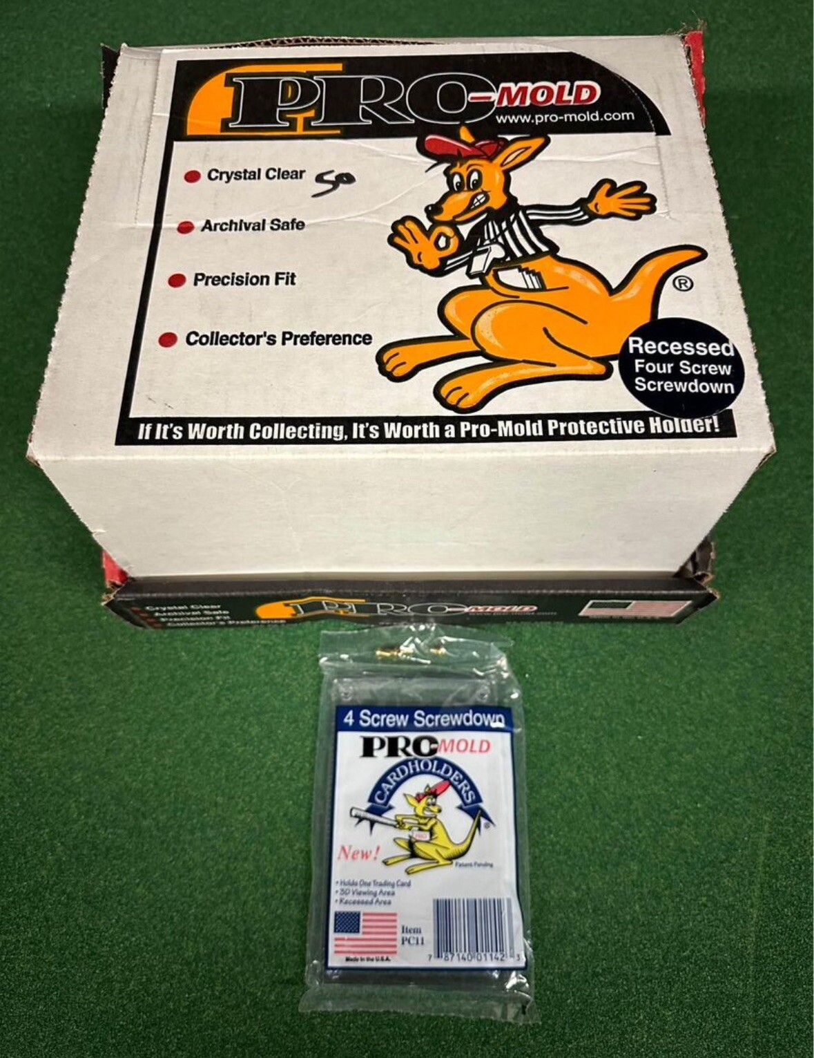 Box of 45 Pro Mold 1/4″ 4-SCREW SCREWDOWN RECESSED Trading Card Holder 3×5 PC11