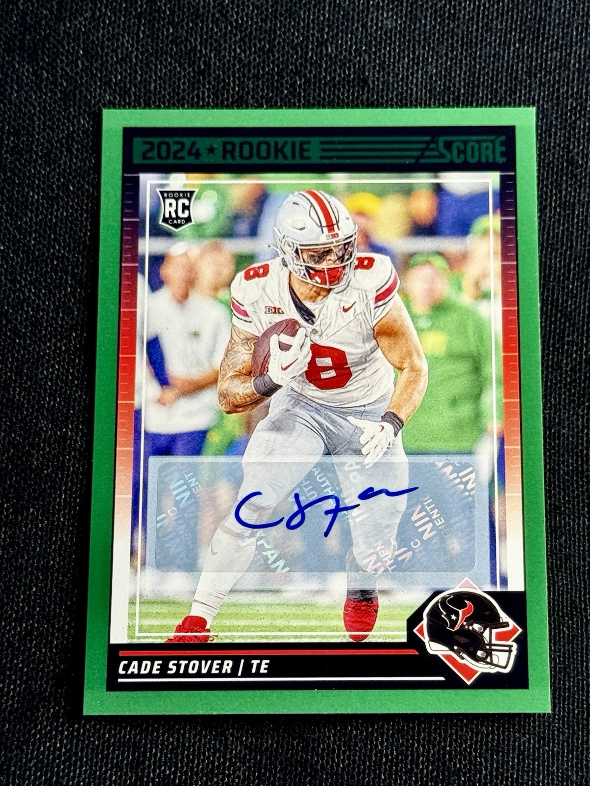 2024 Score Green – Rookies Cade Stover #353 Autographed (AU, RC) Texans NFL