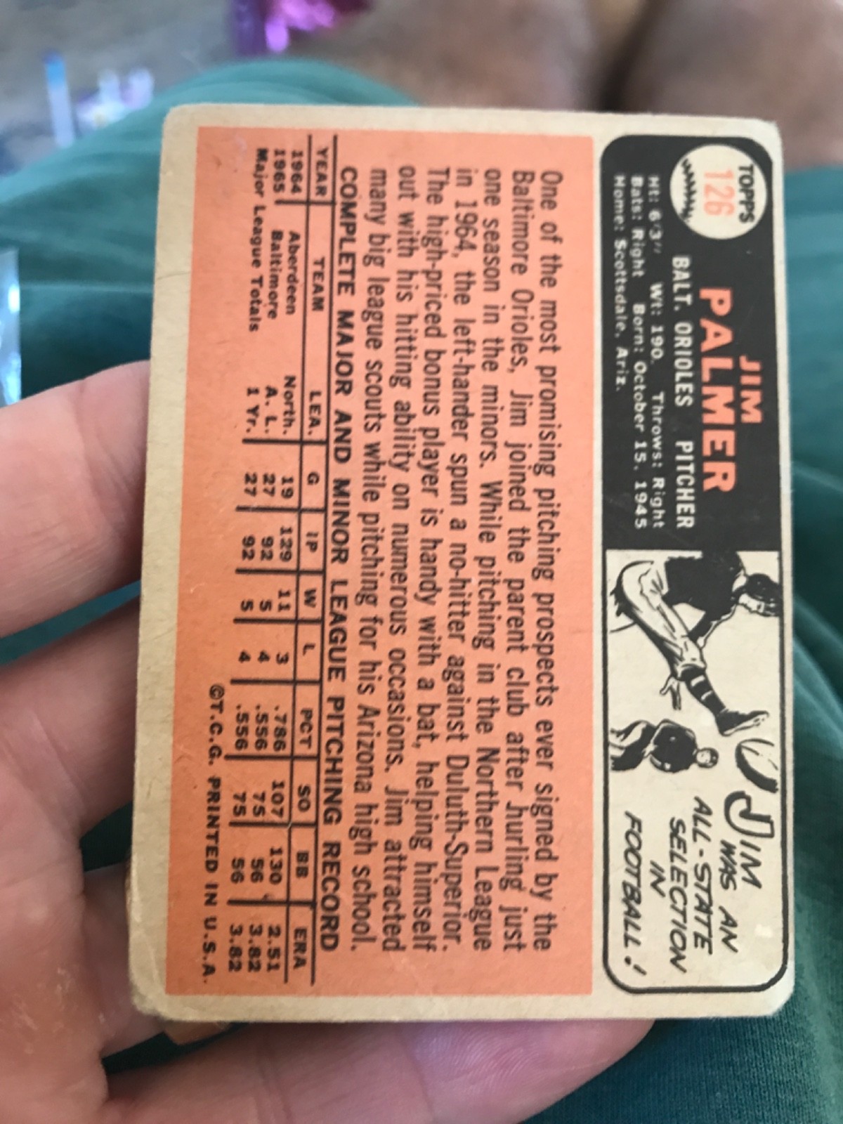 1966 Topps – Jim Palmer #126 (RC)