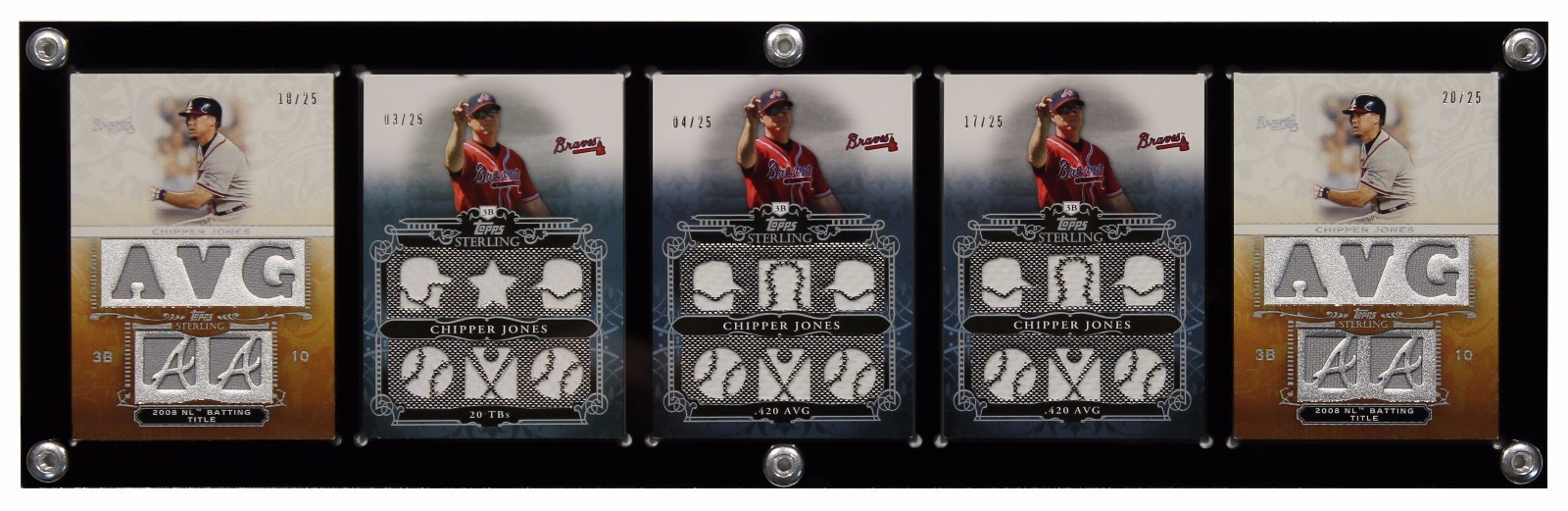 5 Cards Side By Side with dividers Display Card Case, Holds Cards 180pt or less