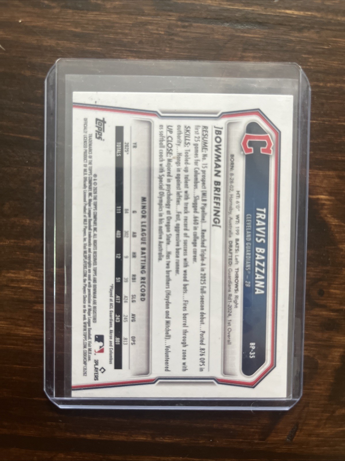 2026 Bowman Travis Bazzana #BP-131 Neon Green /399 Guardians