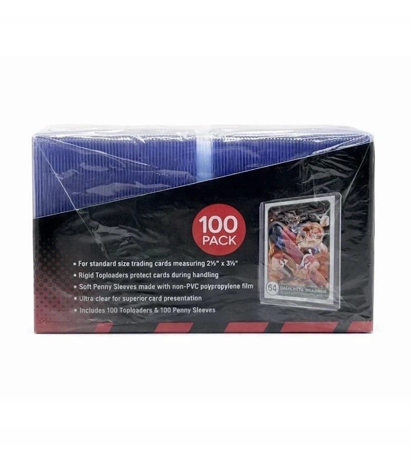 Ultra Pro: Standard 100 Top Loaders & 100 Penny Sleeves – Pokemon, Magic, Sports