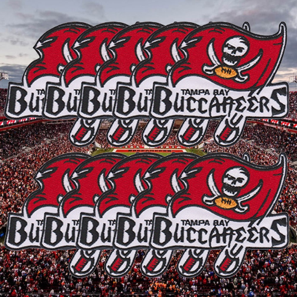 10 pcs Tampa Bay Buccaneers Football Logo Size 3.5 in x 3.2 in Sew Iron on Patch