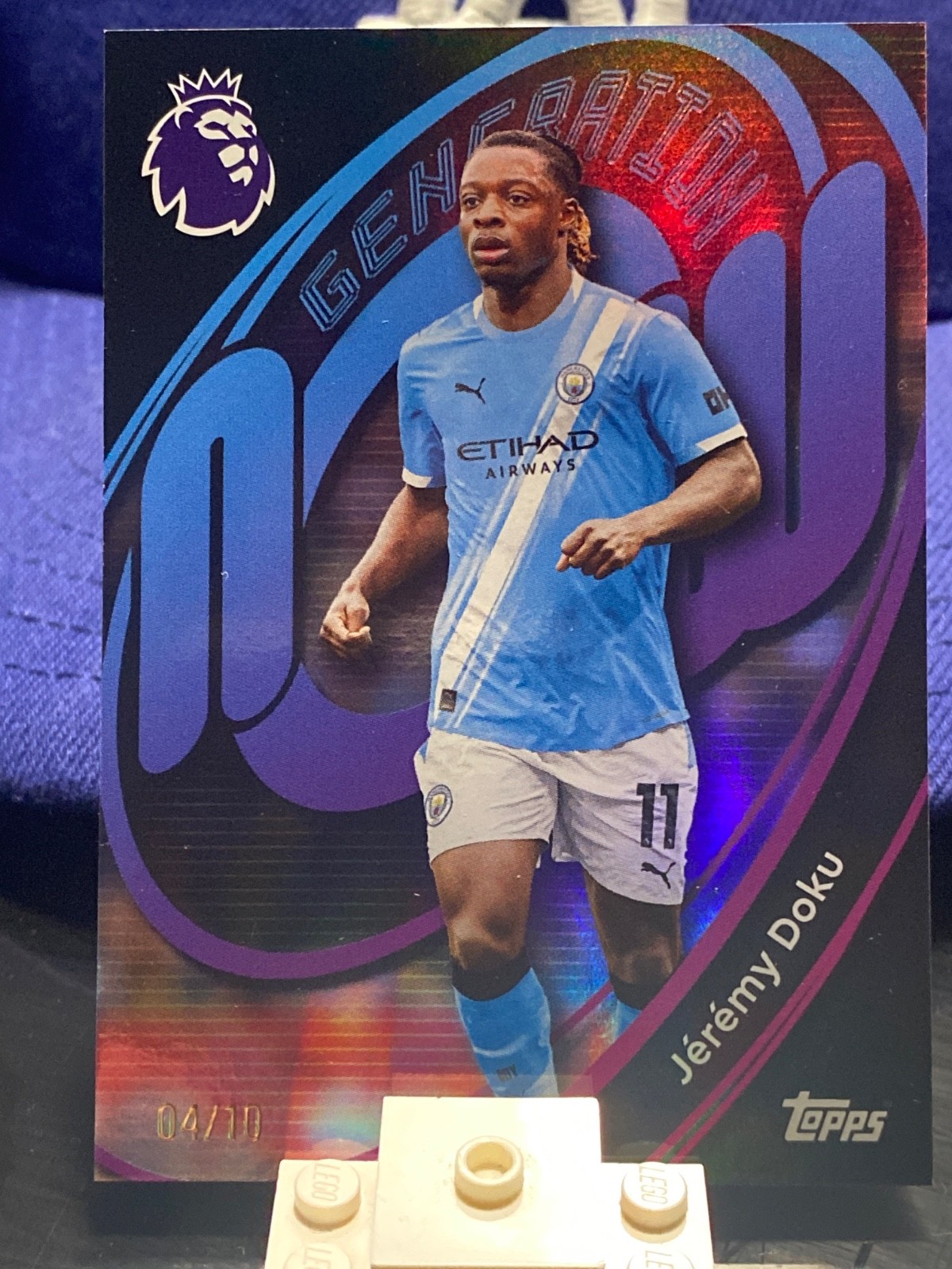 2026 topps premier league jeremi doku generation now porple foil 4/10 n-196