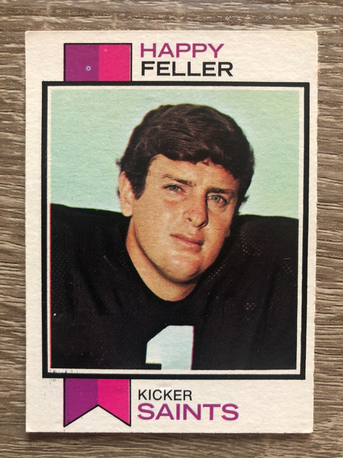 1973 Topps HAPPY FELLER NFL Football’s Funniest Happiest Name Real Trading Card