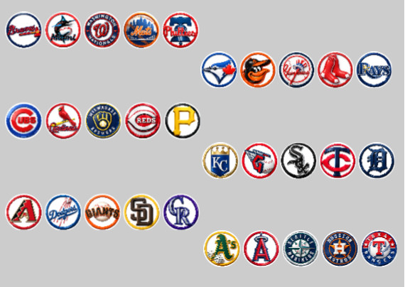 Handcrafted Baseball Team Magnets 0.9″ FULL SET/ALL 30 TEAMS. For Fan Standings
