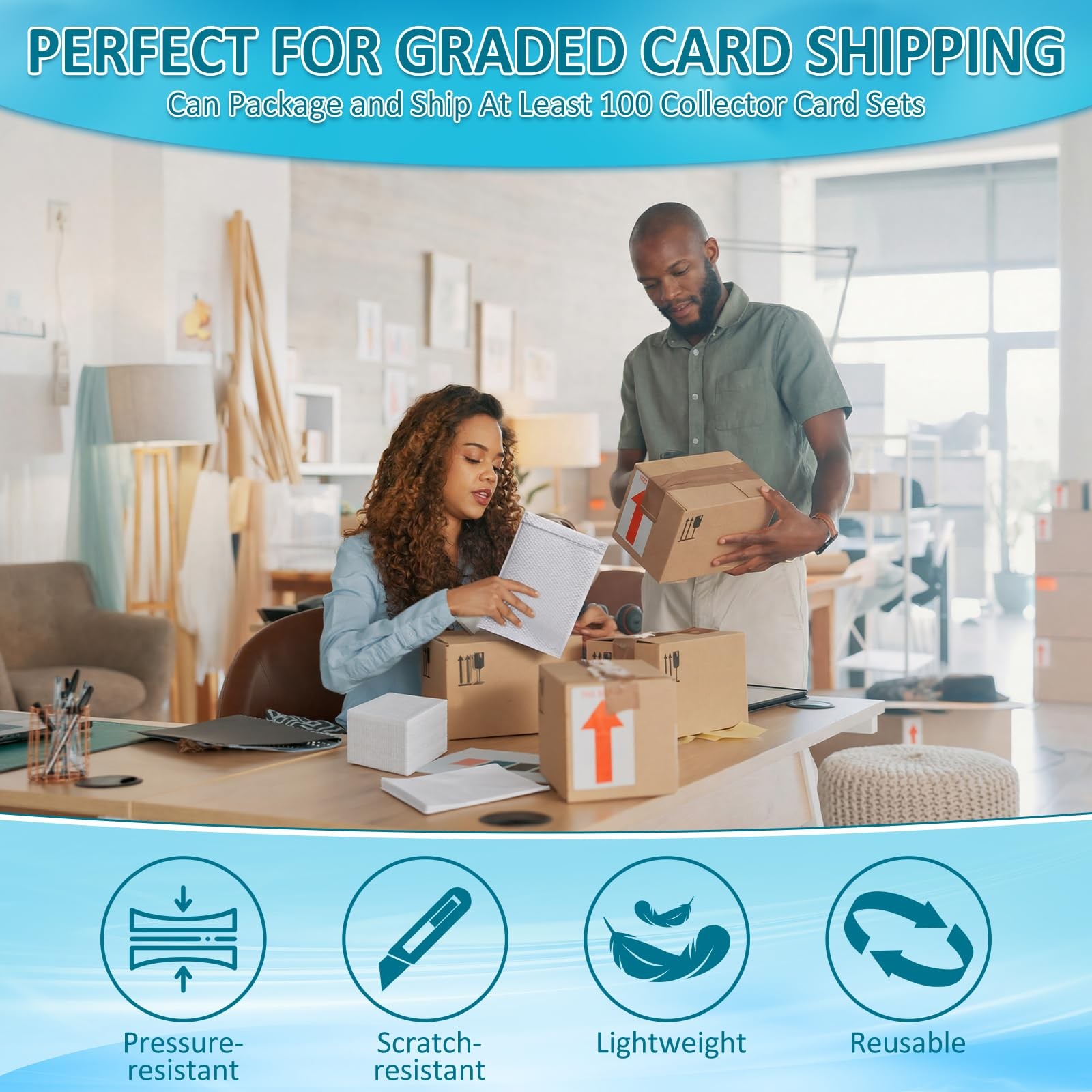 Tasdurian 301 Pcs Trading Card Shipping Kit All-in-one Card Mailing Supplies …