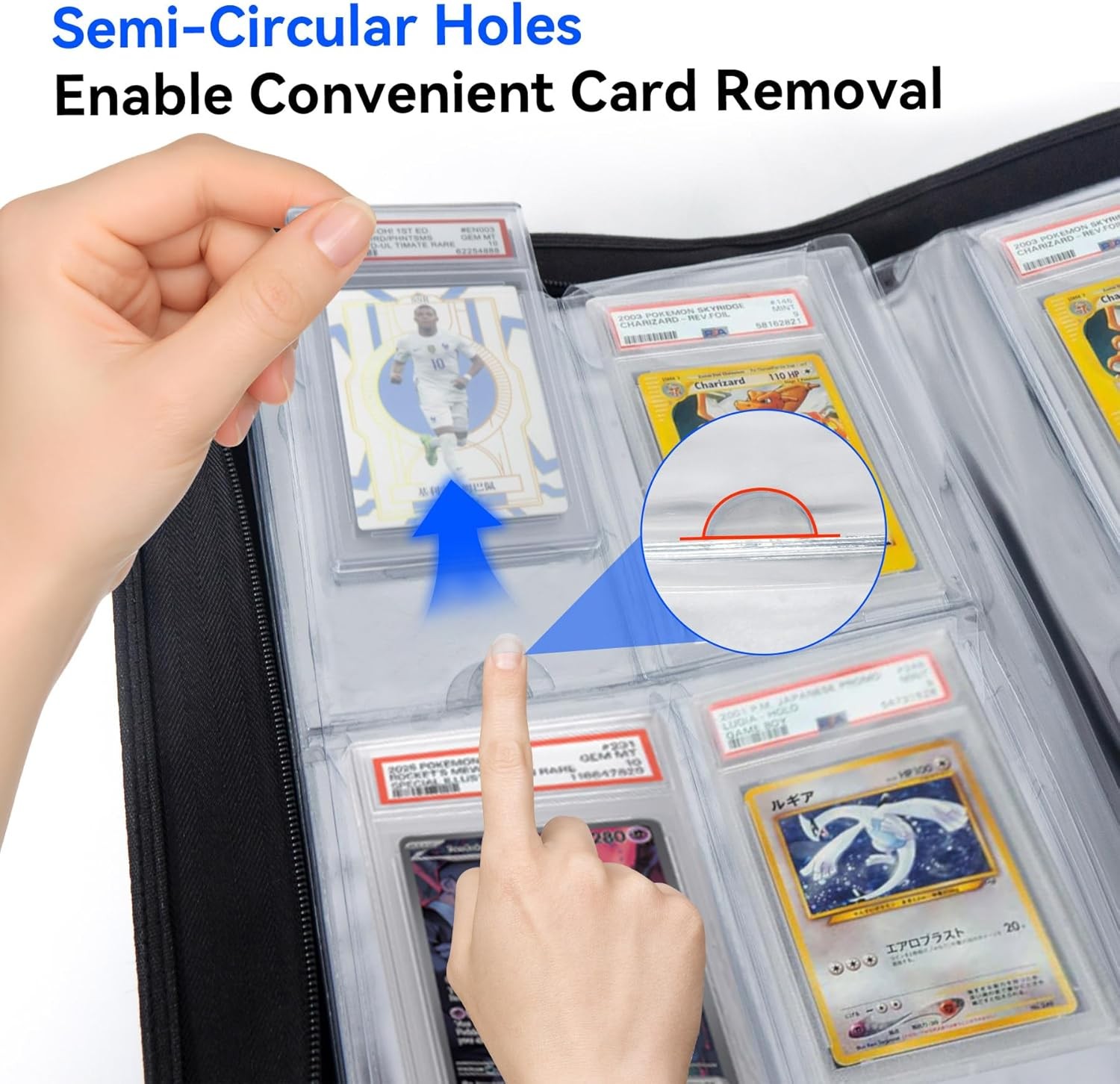 Graded Card Binder, Holds 32 PSA Slabs, 4 Pocket Slab Binder for PSA CGC CSG…