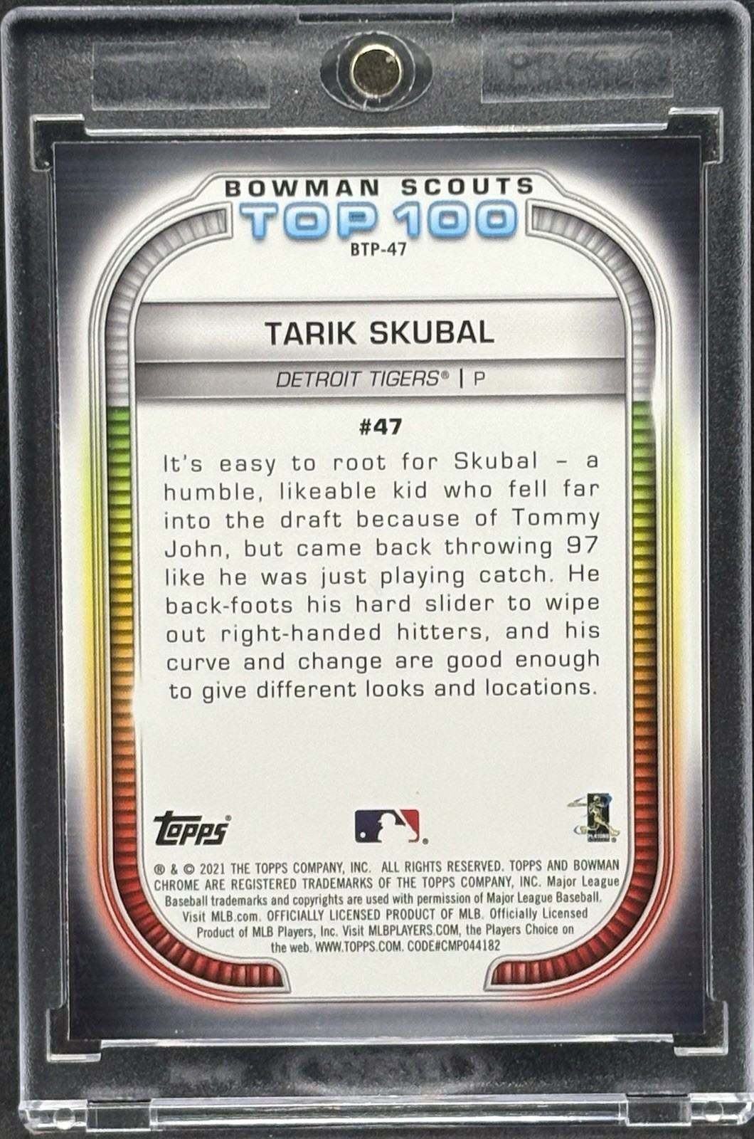 Tarik Skubal RARE ROOKIE RC REFRACTOR INVESTMENT CARD BOWMAN CHROME TIGERS MINT