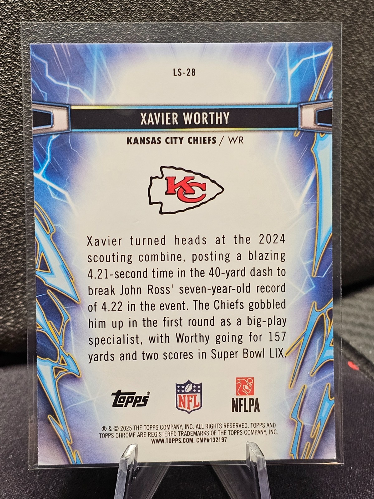 2025 Topps Chrome Cosmic #LS-28 Xavier Worthy Light Speed