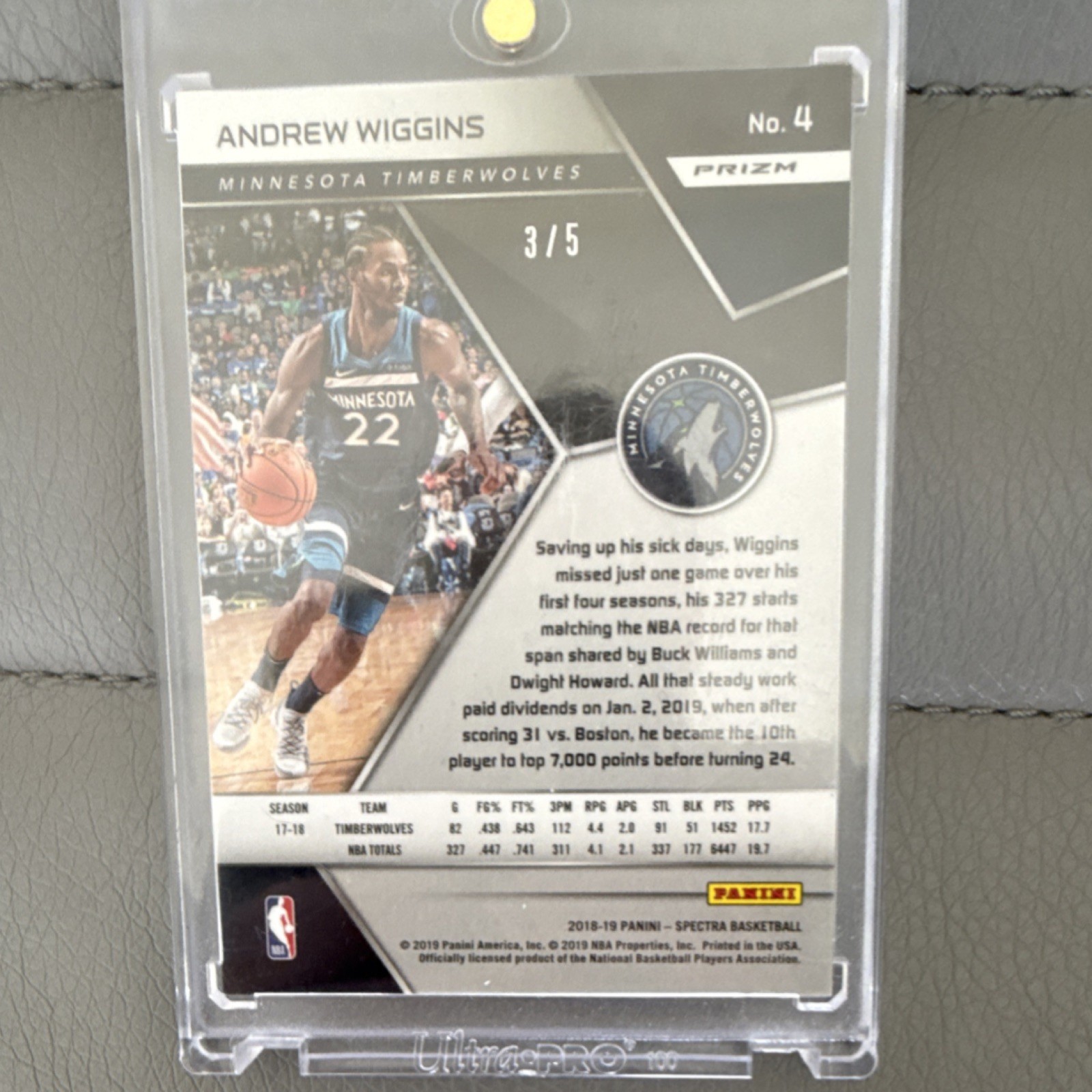 Panini 2018-19 Spectra Andrew Wiggins /5 Timberwolves