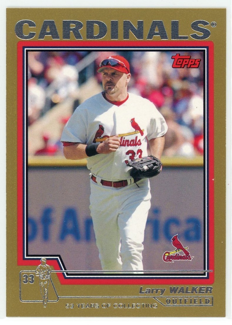 2004 Topps Traded Gold Larry Walker Card /2,004 MLB HOF Expos Rockies Cardinals