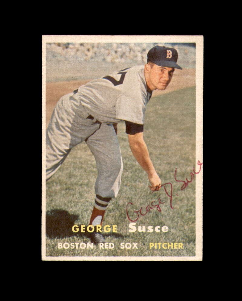George Susce Signed 1957 Topps Boston Red Sox Autograph