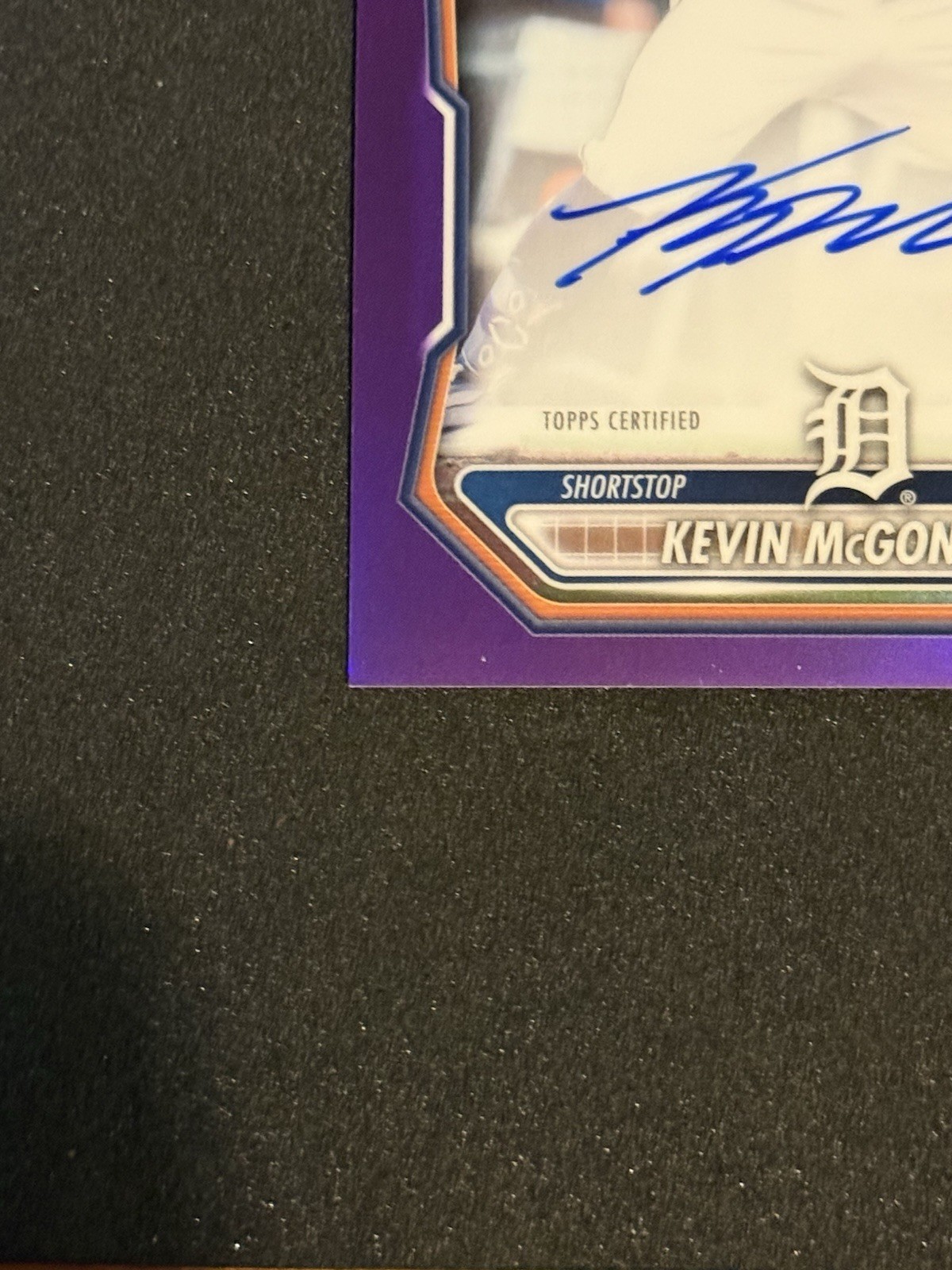 2026 Bowman Chrome Kevin McGonigle Tigers Purple Refractor Auto /250 Detroit