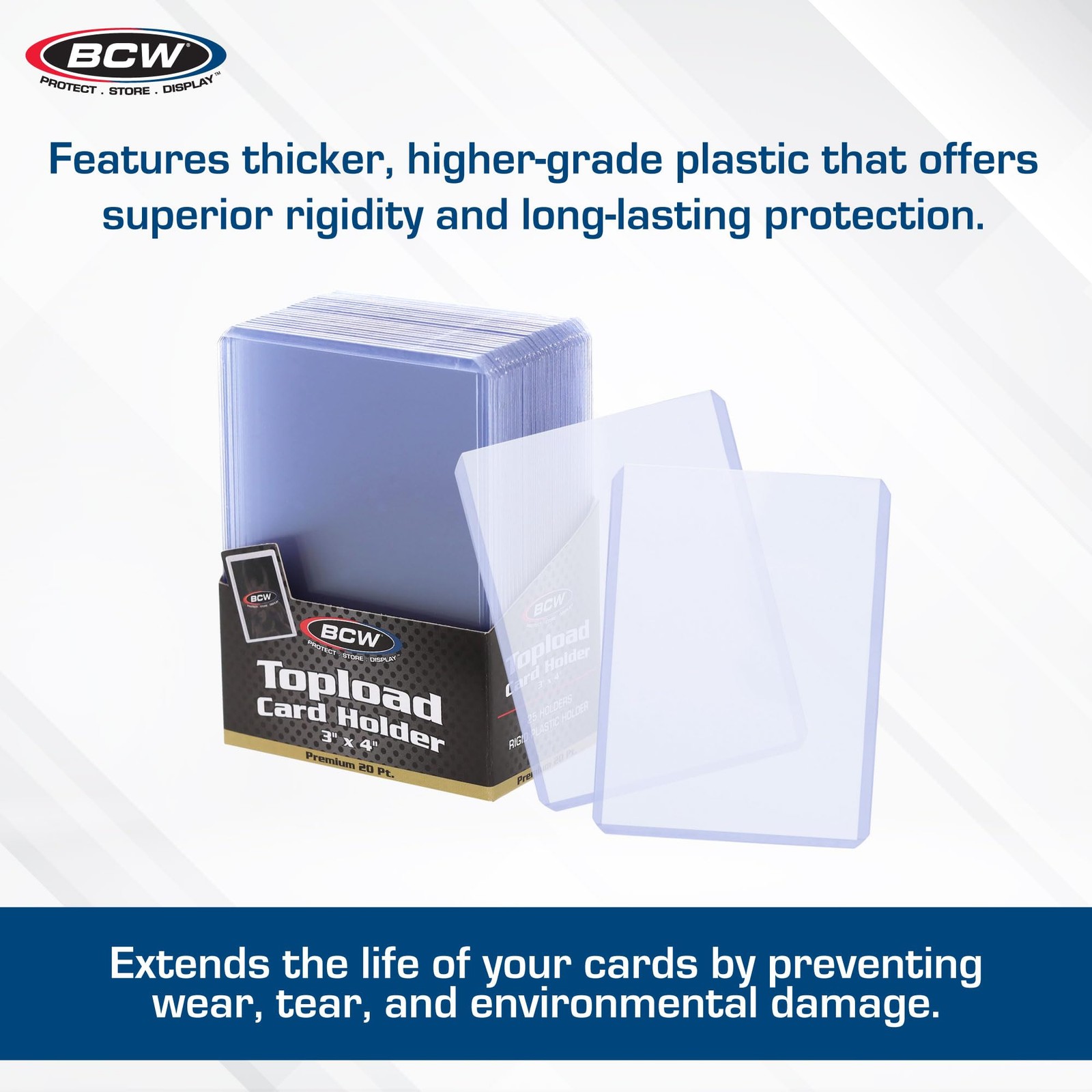 BCW Premium 3×4 Topload Card Holders – 100 Pack | UltraClear 20PT Rigid PVC P…
