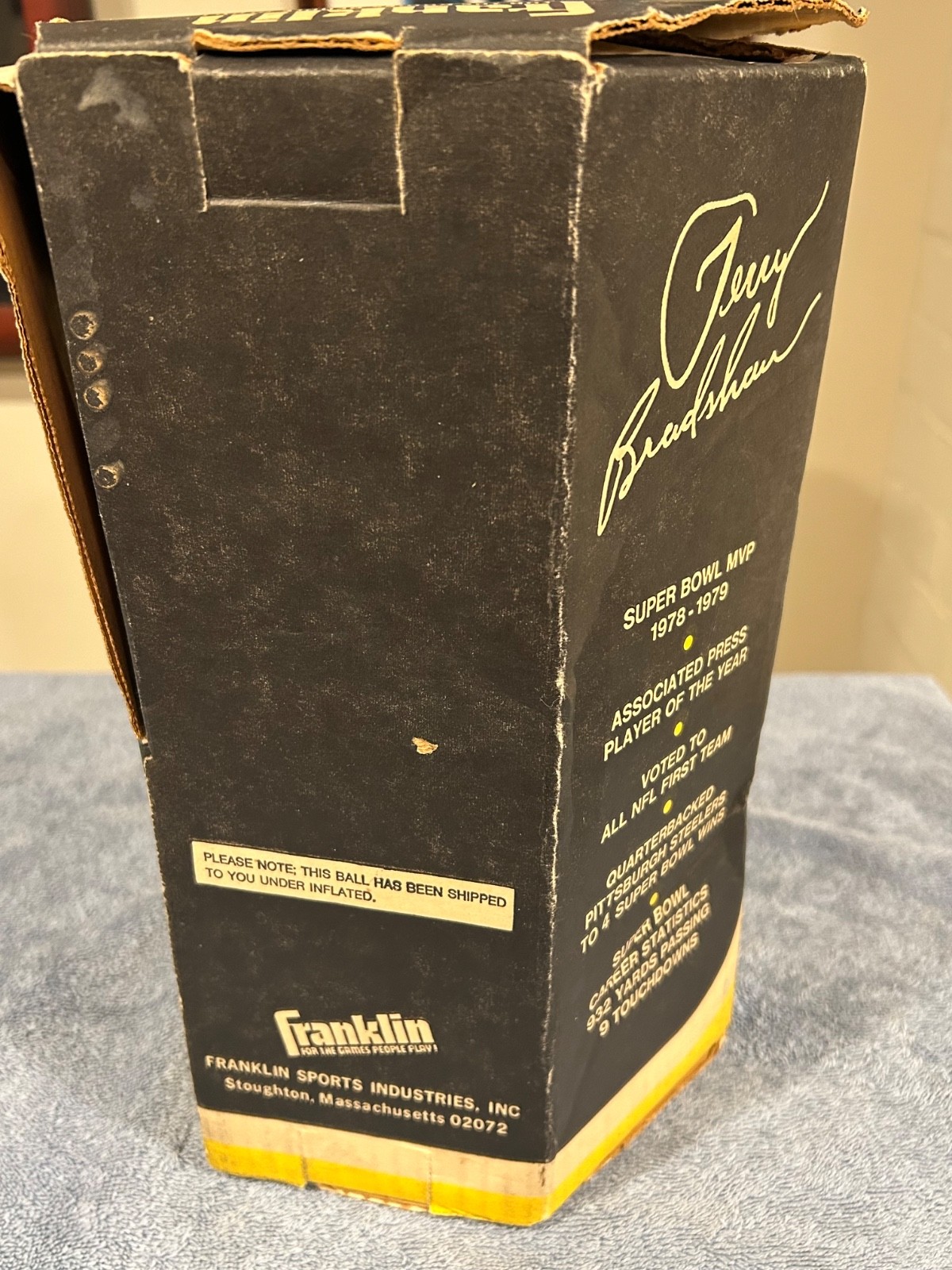 Terry Bradshaw FRANKLIN Official Vintage Football Steelers MVP