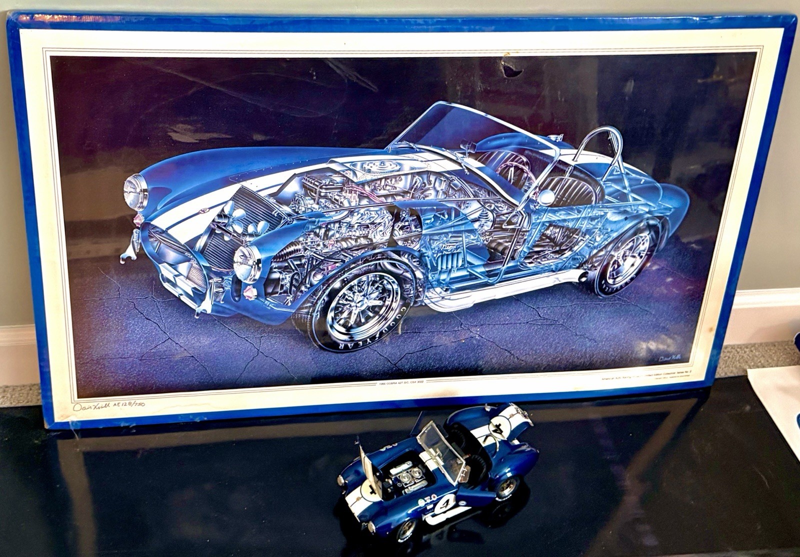 SIGNED ! David Kimball Shelby Cobra 427 S/C CUTAWAY Print AE128/750