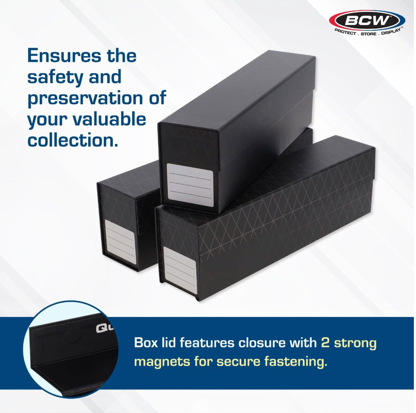 Pack of 3 BCW QuickFold Trading Card Magnetic or Toploader Storage Card Boxes