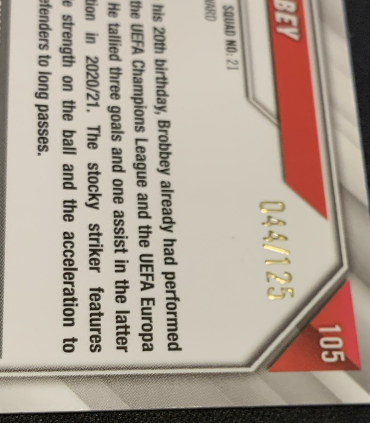 2021 Topps Chrome UCL Brian Brobbey Rose Gold Mini-Diamond Refractor /125 #105