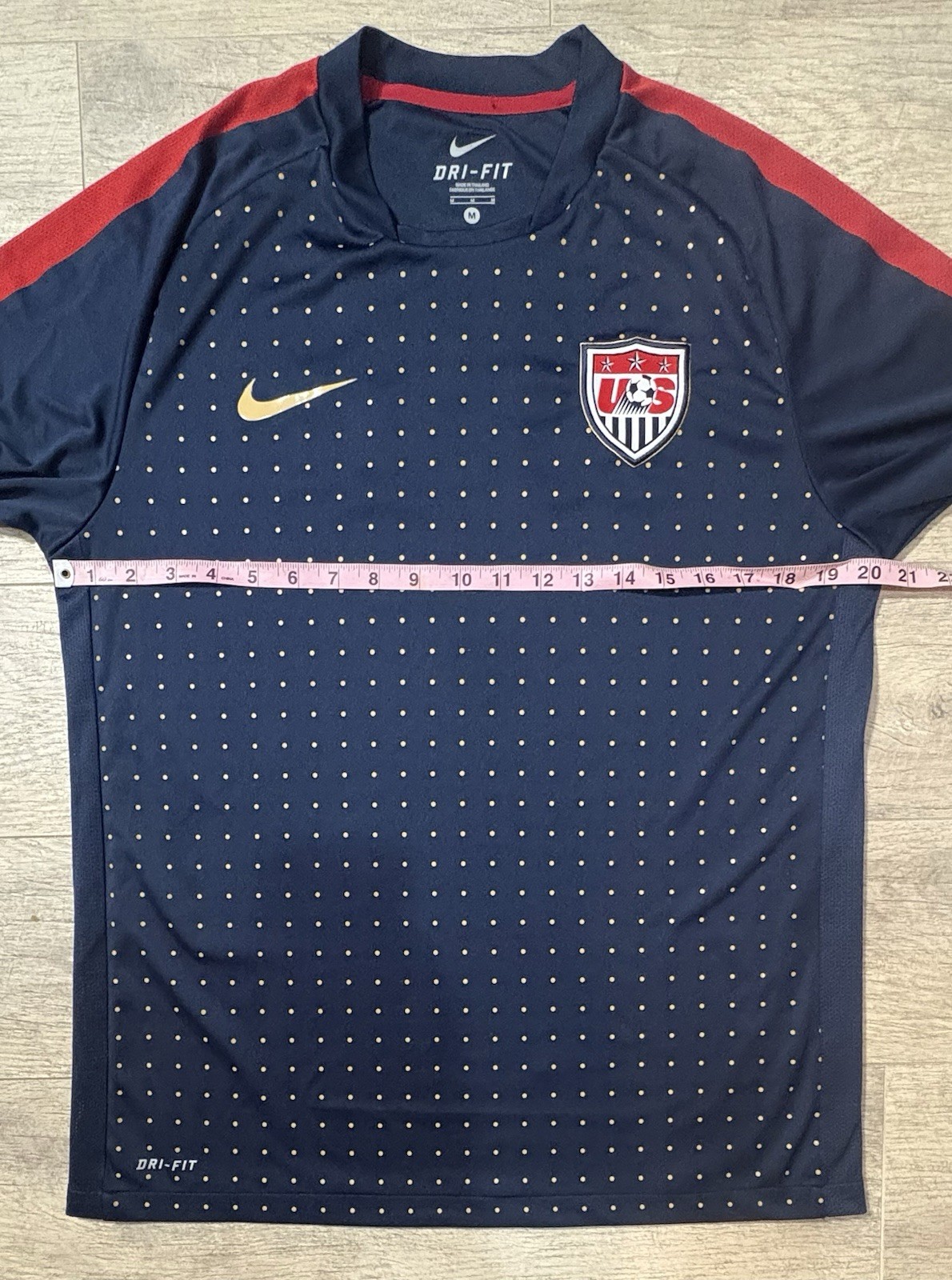 Nike USMNT Jersey Mens M Blue Soccer Polka Dots Training Kit FIFA World Cup