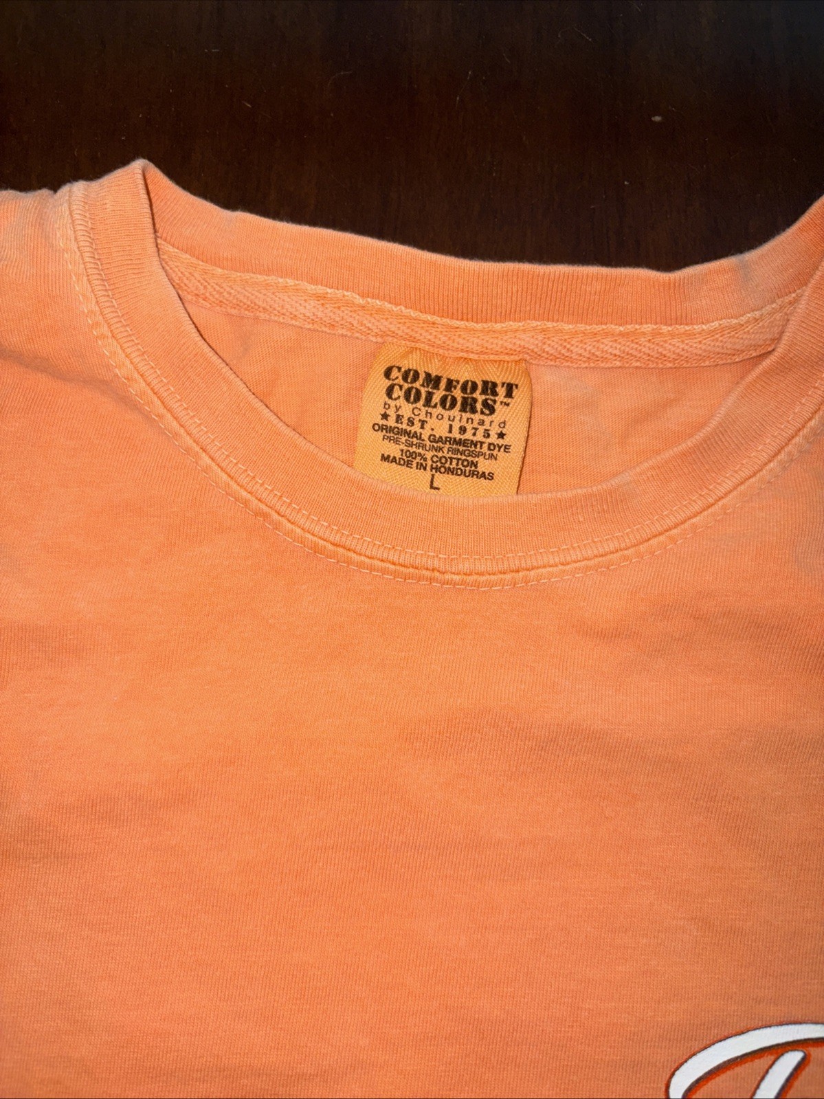 Auburn Comfort Colors T-shirt Size Large Orange Auburn Traditions Logo