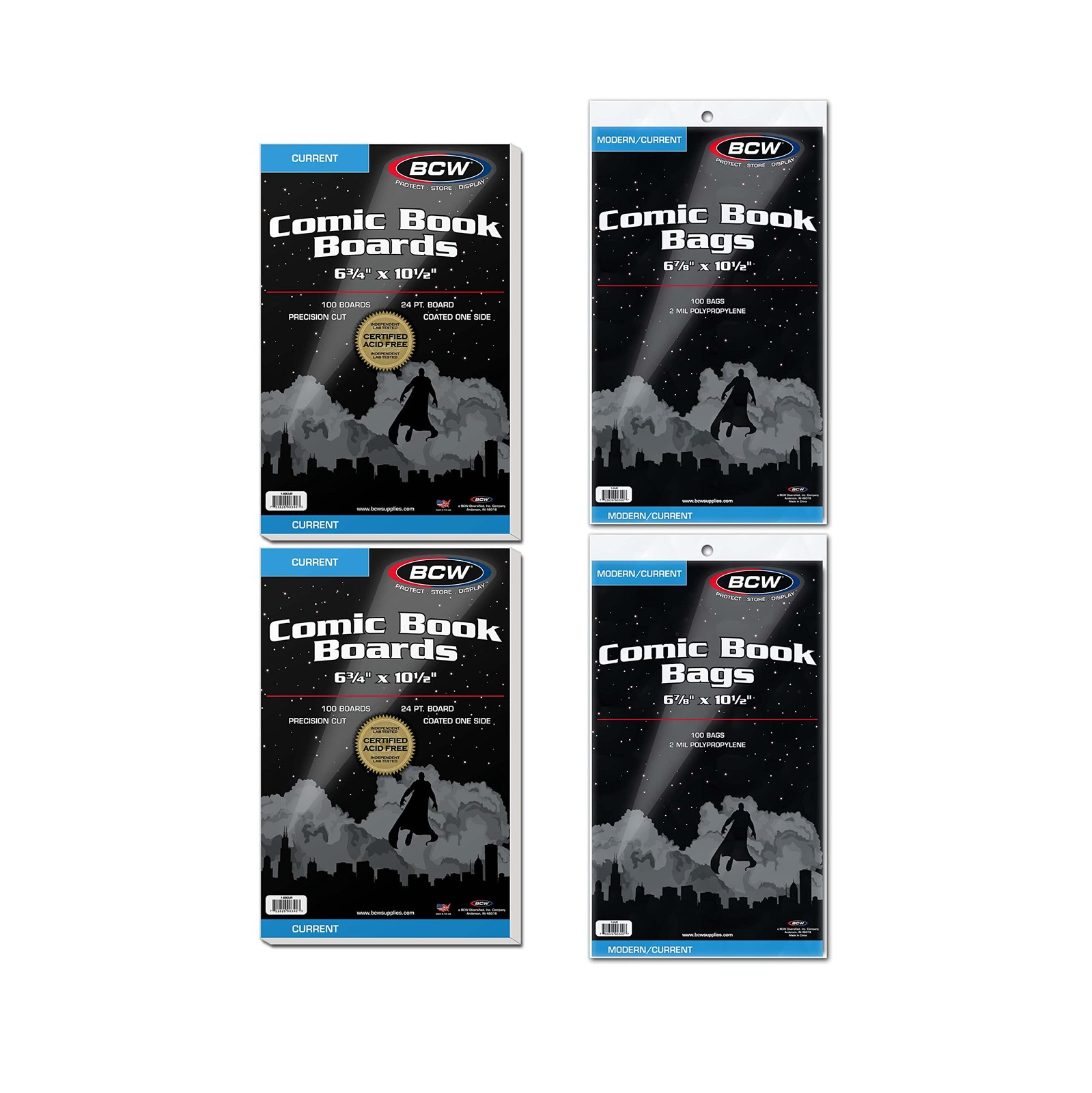 Comic Book Bags and Boards for Current Age Comics – 200 Pack | Archival Grade…