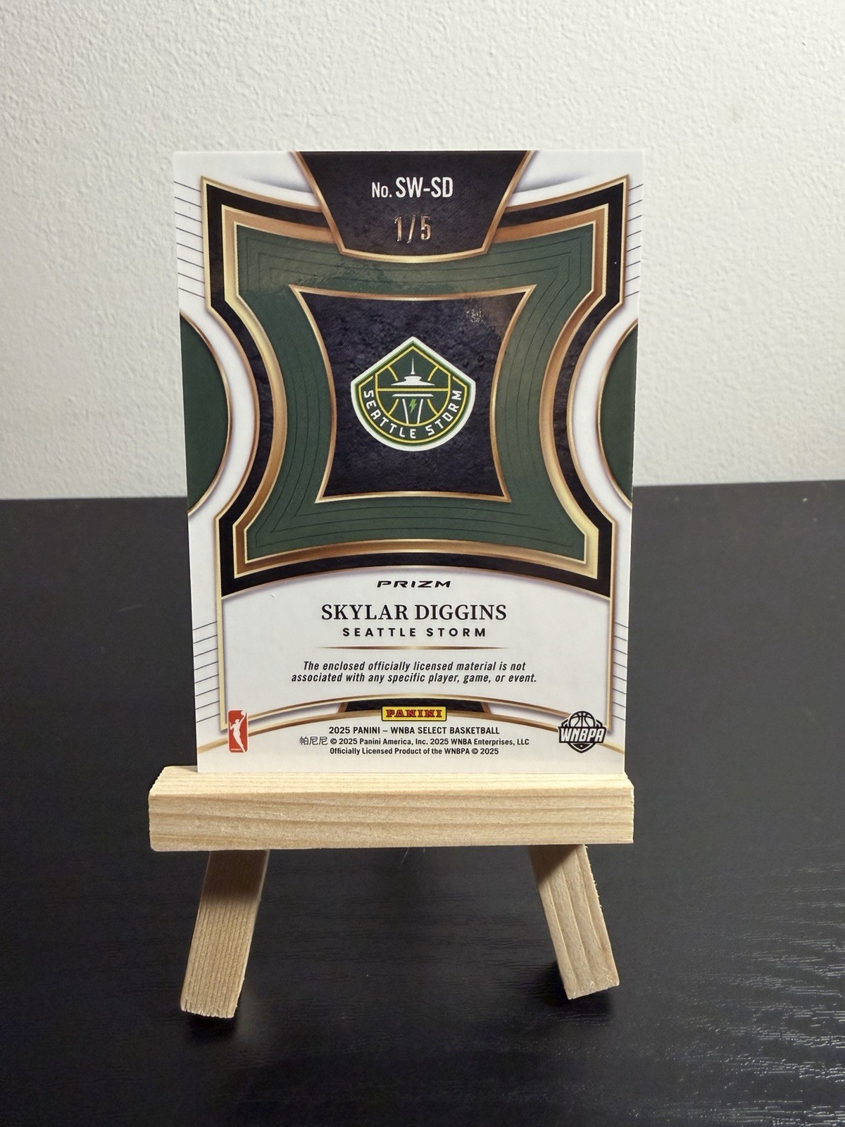 2025 Select WNBA Selective Swatch Black Gold /5 Storm