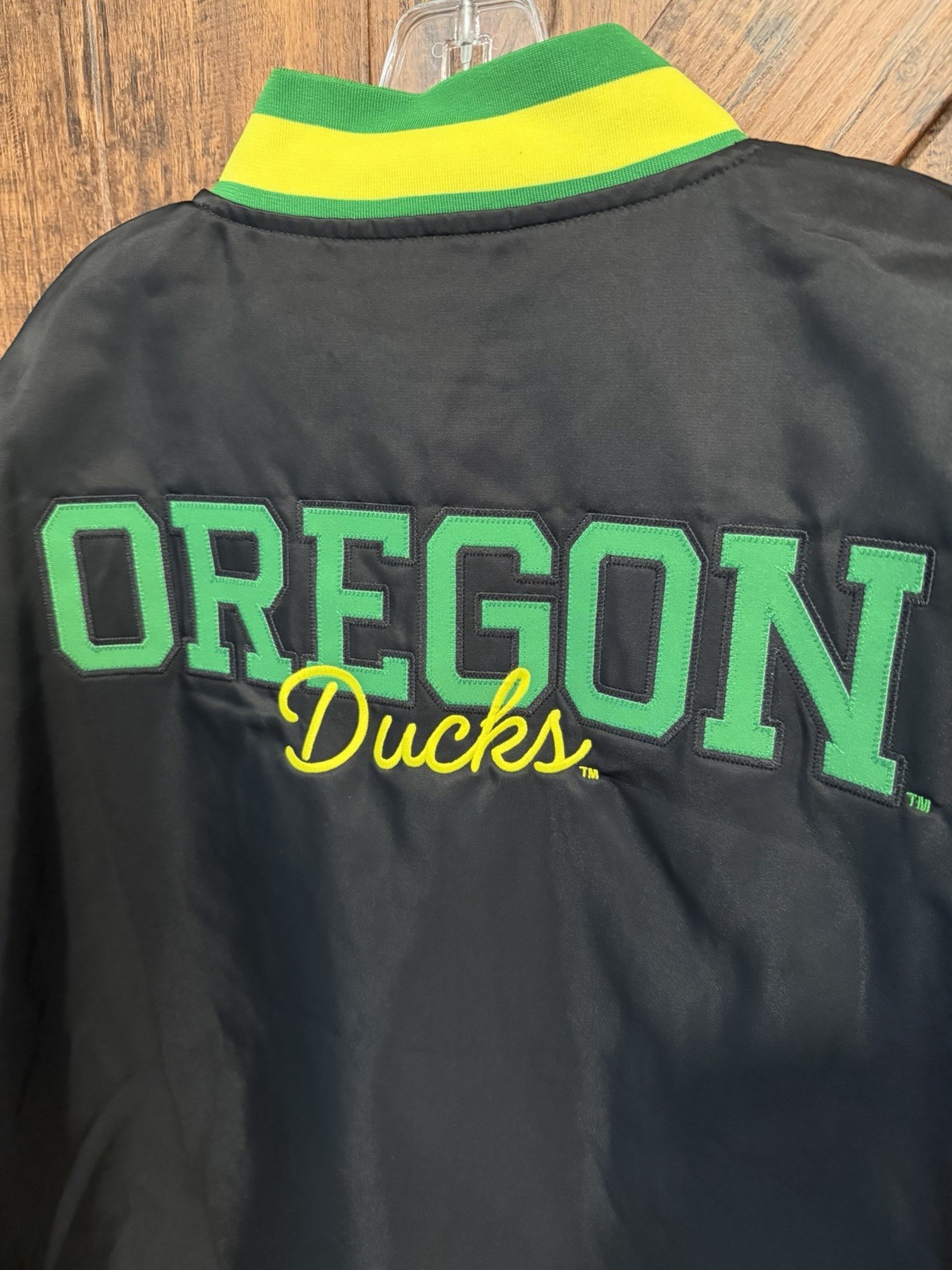 Oregon Ducks Men’s 3XL Nike Legacy Full-Snap Water Repellent Bomber Jacket Black