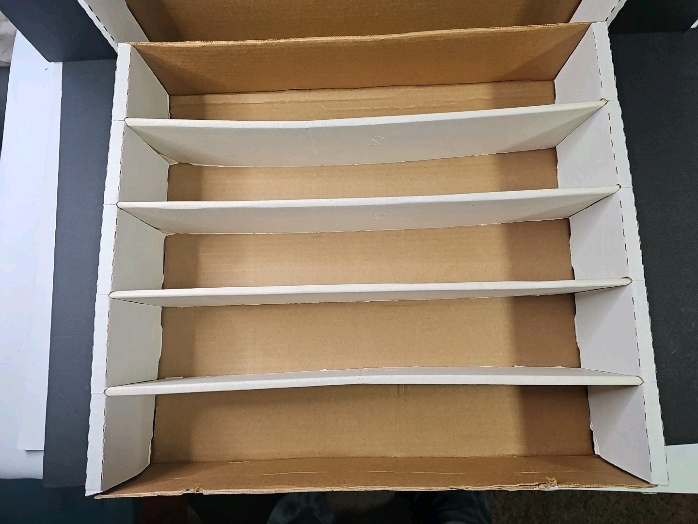 Trading Card Box Holds 5000 Cards 5 Row Monster Storage 4x16x18″ Cardboard W/Lid