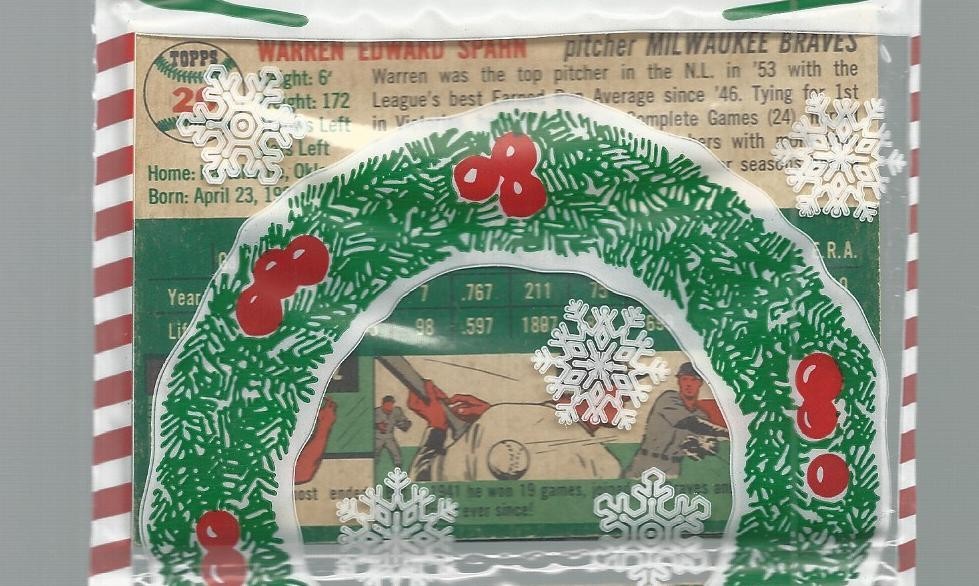 1954 TOPPS Christmas RACK PACK W HOFER WARREN SPAHN / POS: HANK AARON ROOKIE
