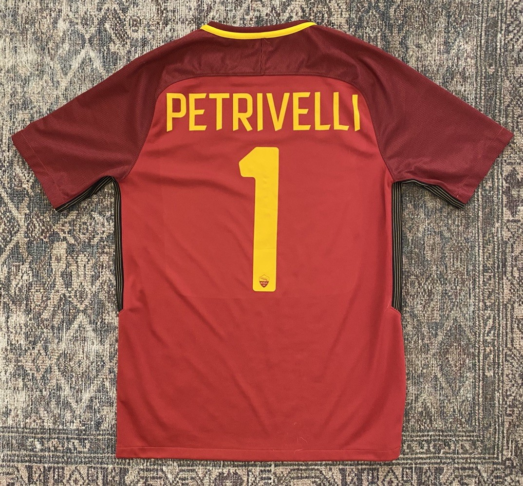AS Roma Siamo Noi Nike Soccer Jersey SZ M Petrivelli 2017 Futbol Italy